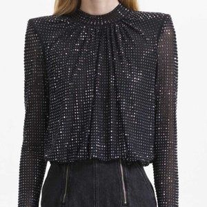 ✨🆕✨ Self-Portrait Studded Rhinestone Mesh Top